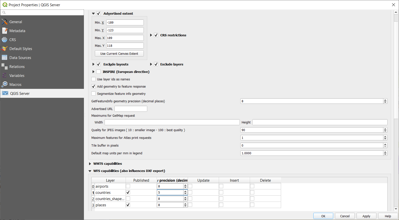 Configure QGIS Server